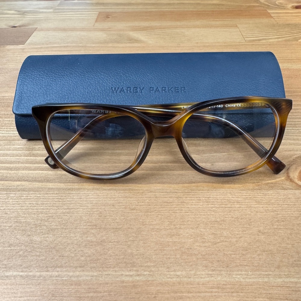 Warby Parker Laurel 225 52-17-140 Tortoise Cat Eye Glasses Frames with Case